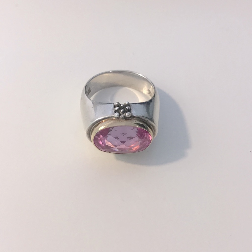 Michael Dawkins Pink Topaz Ring Size 7